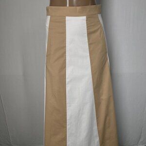 Adriana Degreas Solid Giardino High-Waist Maxi Skirt Off-White Beige Size S